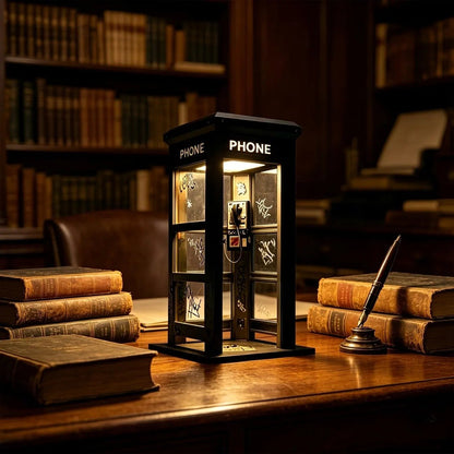 ✨ Vintage telefonkiosk-stämningslampa