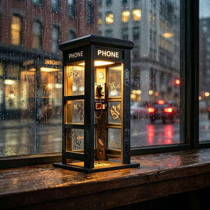 ✨ Vintage telefonkiosk-stämningslampa