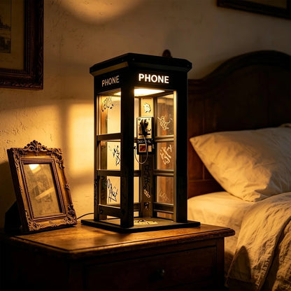 ✨ Vintage telefonkiosk-stämningslampa