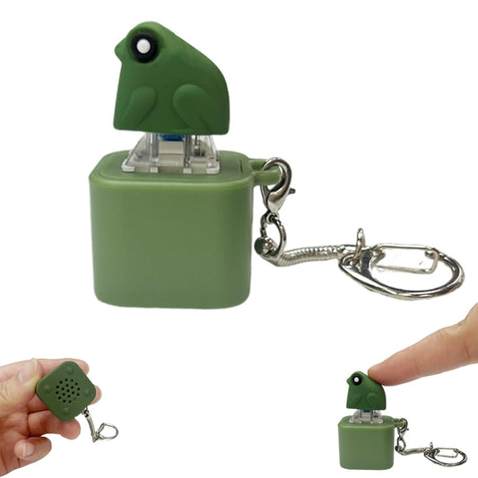 🔥Heta erbjudanden - Upp till 50% rabatt🔥Frog Croak Fidget-leksak - Uppladdningsbar Grodkväkande Nyckelring, Grodkväkande Stresslindrare med Färgade Ljus, Rolig och Bärbar Ångestlindrande Leksak