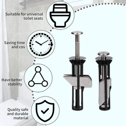 🔩KJØP 1 FÅ 1 GRATIS! 🚽 TOALETTSETESKRUER - Rustfritt stål og universal passform, inkludert skiftenøkkel for enkel montering, ekstra lang holdbarhet 🔧✨