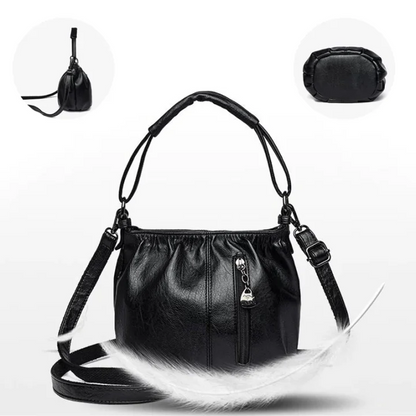 ⏰ Kun nå 50 % rabatt!👜✨ Avslappet plissert veske i mykt skinn ✨ – Praktisk bøtteveske med stil 💼 Lett, slitesterk og perfekt for hverdagsbruk! 🌟 