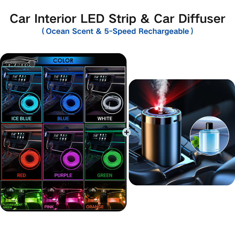 🚗✨ LED-ljusslinga för bilens interiör – anpassningsbar stämningsbelysning, enkel montering & snyggare bilmiljö 🌈💡