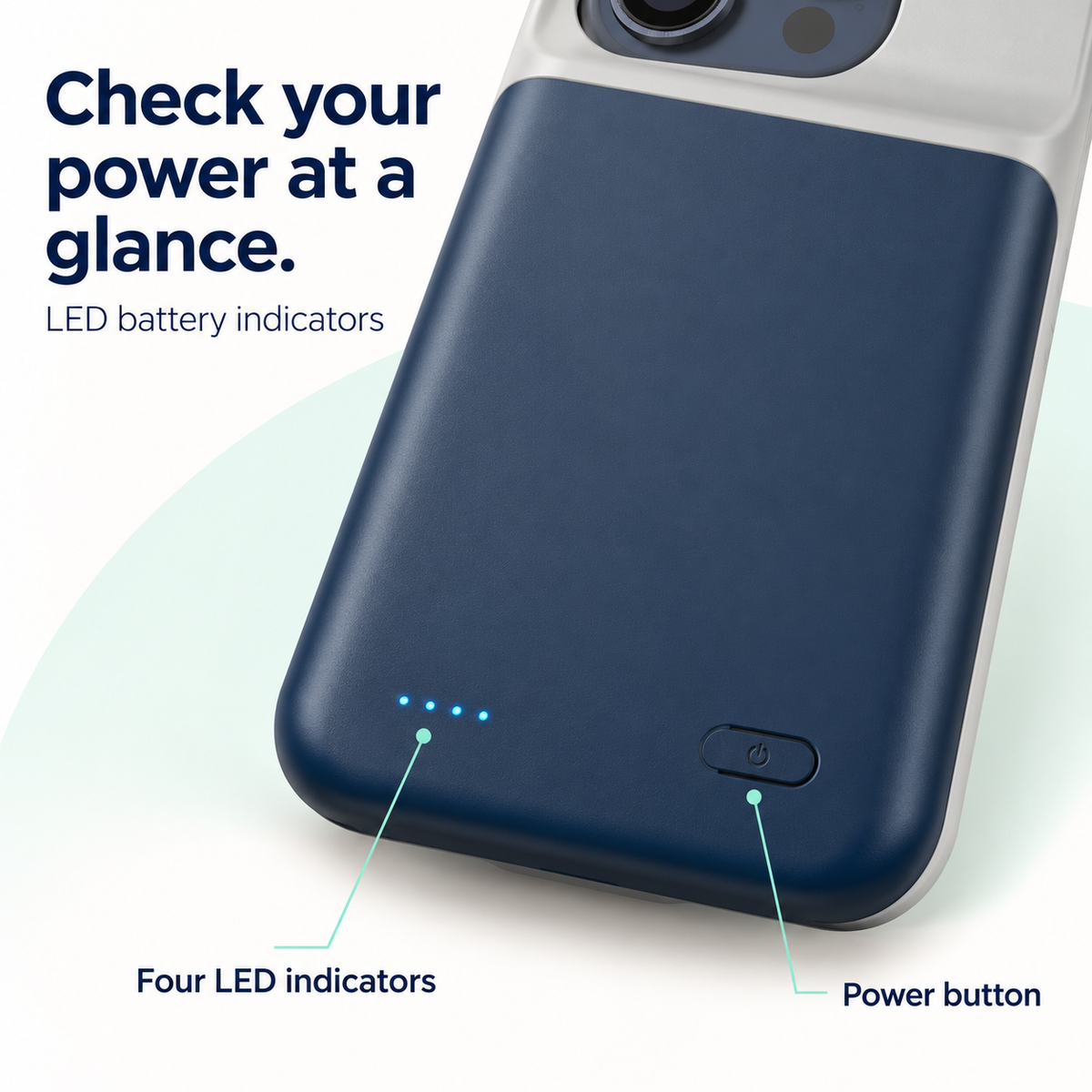 🔋 50% RABATT NU! Batterifodral för iPhone med LED-strömindikator – integrerad extraström, fyra LED-lampor & skyddande design – perfekt för daglig användning och resor ✨