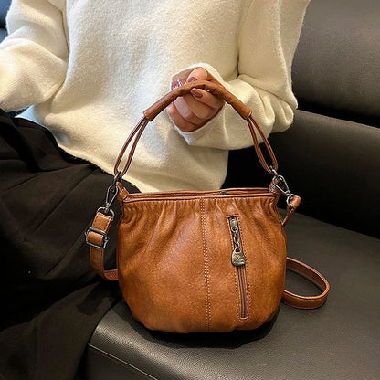 ⏰ Kun nå 50 % rabatt!👜✨ Avslappet plissert veske i mykt skinn ✨ – Praktisk bøtteveske med stil 💼 Lett, slitesterk og perfekt for hverdagsbruk! 🌟 