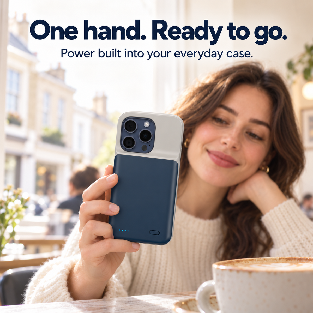 🔋 50% RABATT NU! Batterifodral för iPhone med LED-strömindikator – integrerad extraström, fyra LED-lampor & skyddande design – perfekt för daglig användning och resor ✨