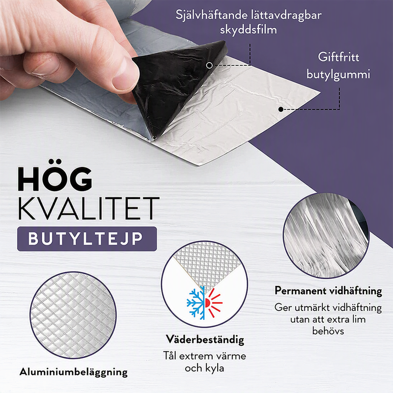 🌧️🏠 Vattentät butyltejp – tätar takläckor, sprickor och skarvar snabbt och enkelt 🔧✨