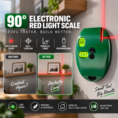 📐✨ Infrarött laserpass med 90° rät vinkel – exakta horisontella & vertikala linjer för montering, målning och kakelsättning 🔧