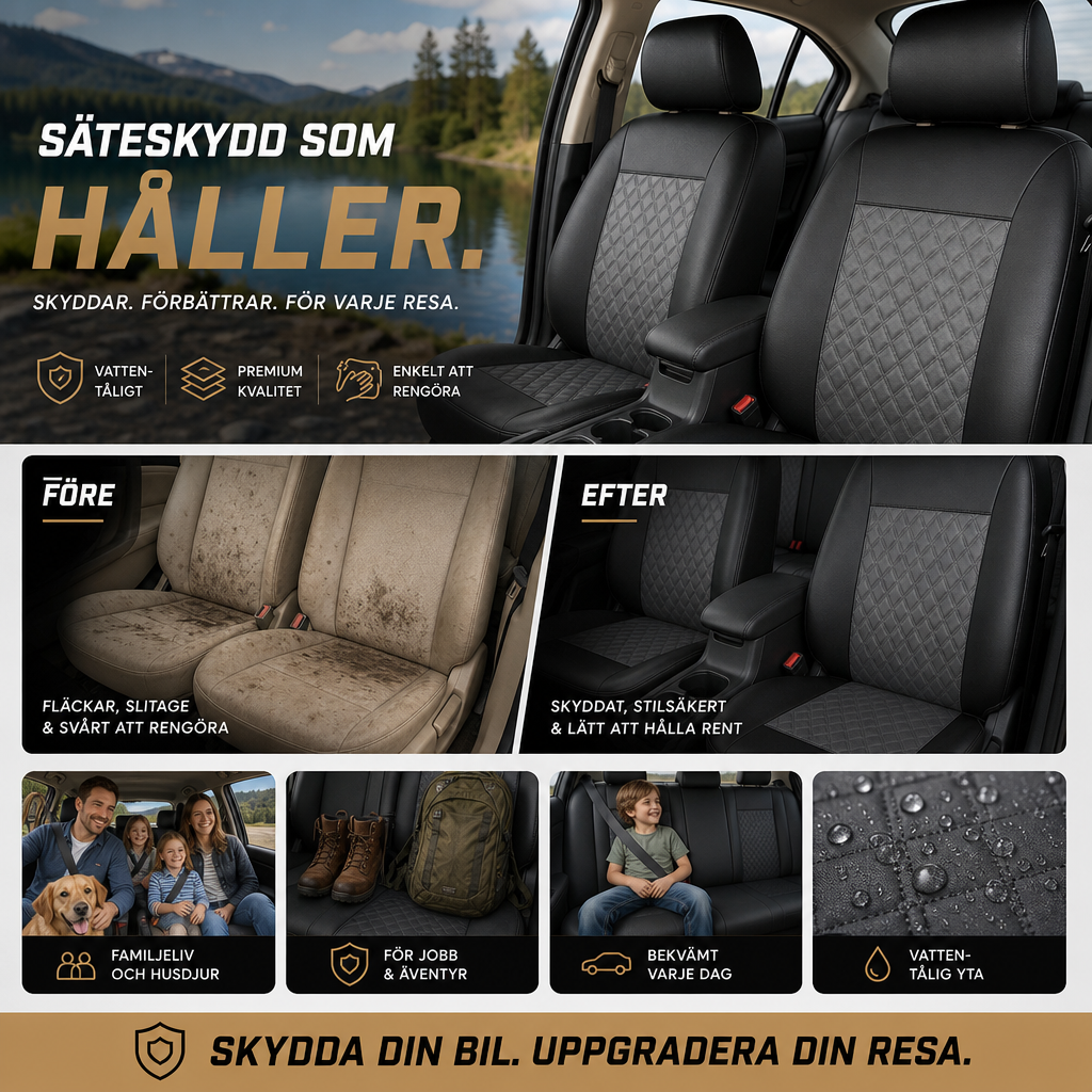 PU-läder bilsätesskydd – lättskött, smutsavvisande och stilrent skydd för bilsäten