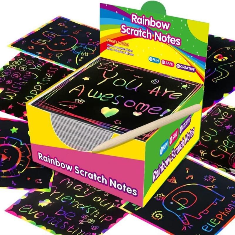 🎅Julklapp 61%OFF-【100 st/1 Set】DIY Rainbow Magic Scratch Paper Art Set