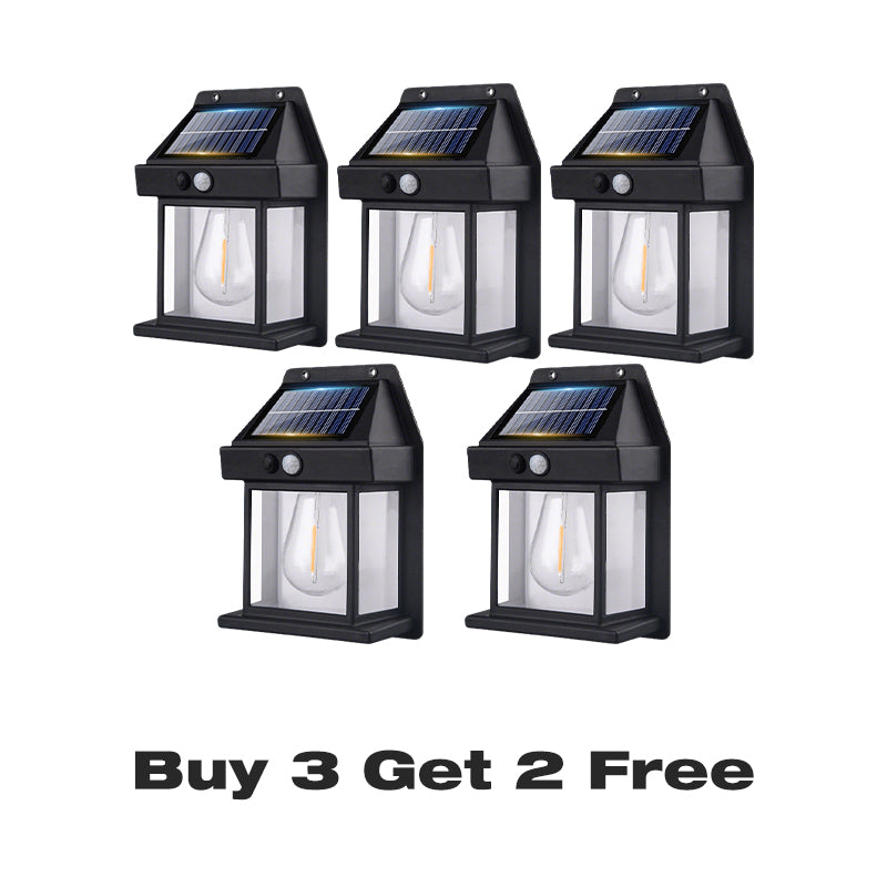 ☀️💡 Solcellsdriven vägglampa med rörelsesensor – IP65-vattenskydd, trådlös installation och smart utomhusbelysning 🏡✨
