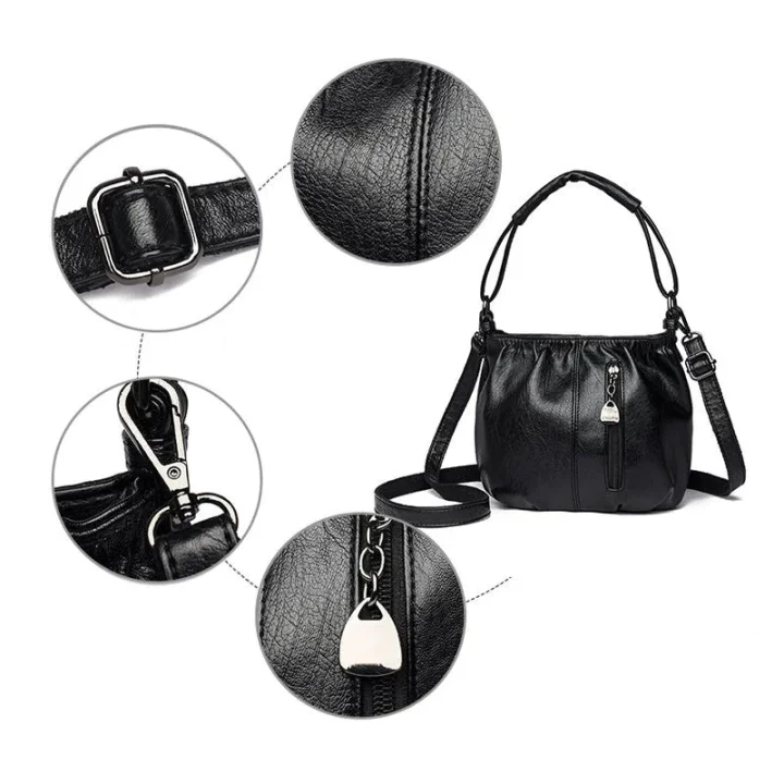 ⏰ Kun nå 50 % rabatt!👜✨ Avslappet plissert veske i mykt skinn ✨ – Praktisk bøtteveske med stil 💼 Lett, slitesterk og perfekt for hverdagsbruk! 🌟 