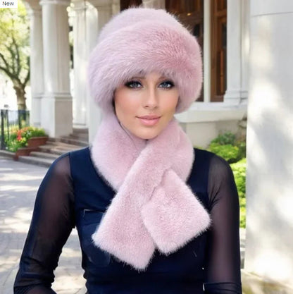 🧣50% RABATT❄️Fluffig Pälskeps + Halsduk – Supervarm, Mjuk & Komplett Vinterset 🎁