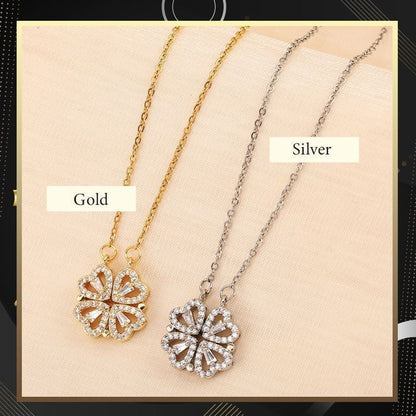 🎁Bästa julklappen🎁 Lyckobringande fyrklöver & hjärtformat halsband