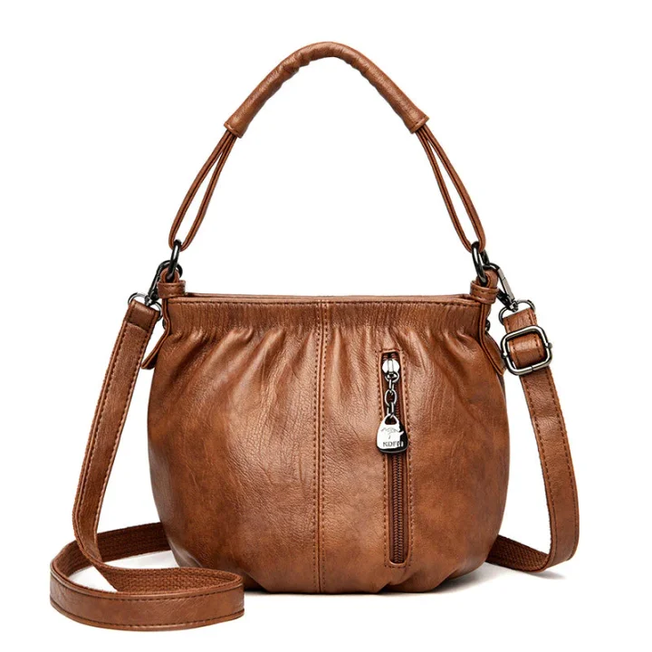 ⏰ Kun nå 50 % rabatt!👜✨ Avslappet plissert veske i mykt skinn ✨ – Praktisk bøtteveske med stil 💼 Lett, slitesterk og perfekt for hverdagsbruk! 🌟 
