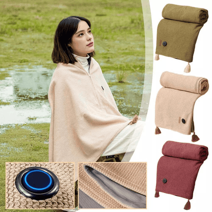 ❄️🔥 Bärbar elektrisk värmefilt och värmesjal – mjuk, värmande & perfekt för kalla vinterdagar 🧣✨