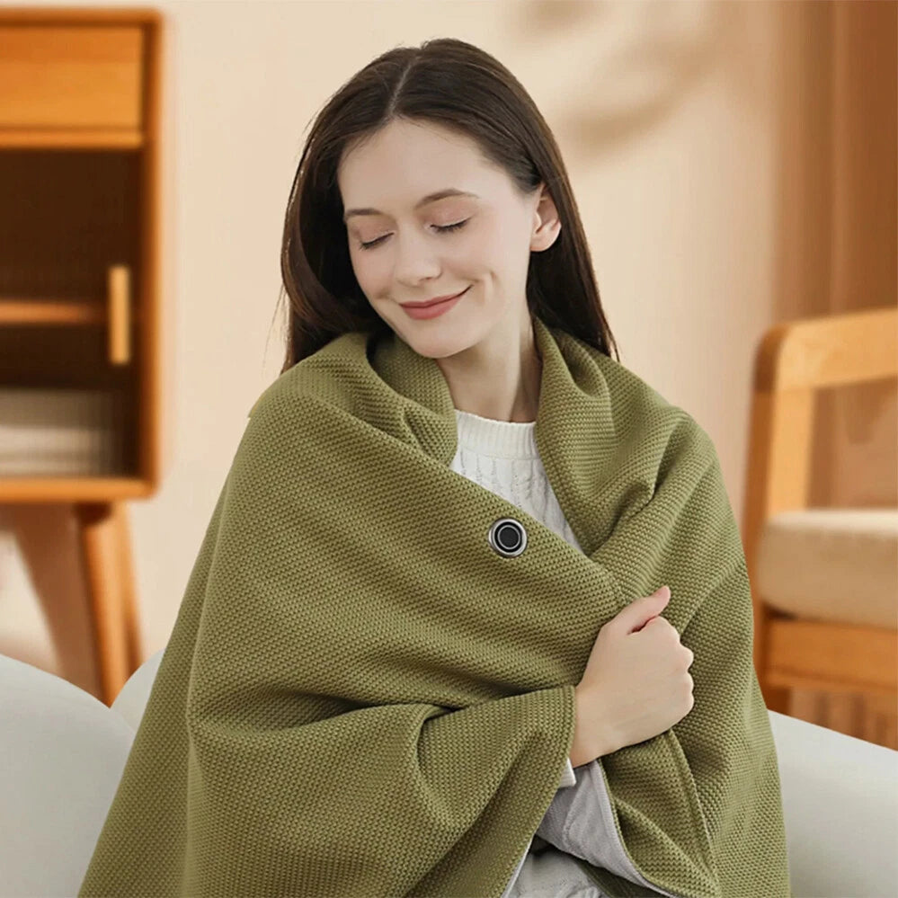 ❄️🔥 Bärbar elektrisk värmefilt och värmesjal – mjuk, värmande & perfekt för kalla vinterdagar 🧣✨
