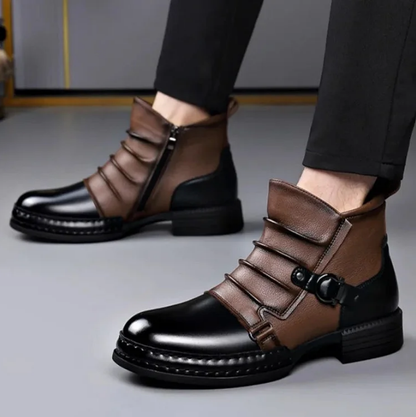 🔥🎁Nyhet 50 % RABATT👞ANKELSKOR I ÄKTA LÄDER FÖR HERR【FRI FRAKT】