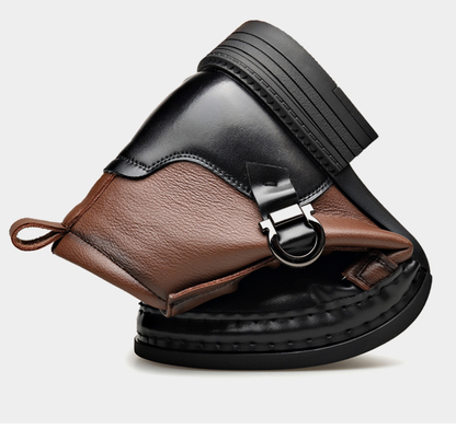 🔥🎁Nyhet 50 % RABATT👞ANKELSKOR I ÄKTA LÄDER FÖR HERR【FRI FRAKT】