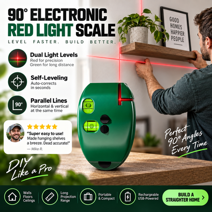 📐✨ Infrarött laserpass med 90° rät vinkel – exakta horisontella & vertikala linjer för montering, målning och kakelsättning 🔧