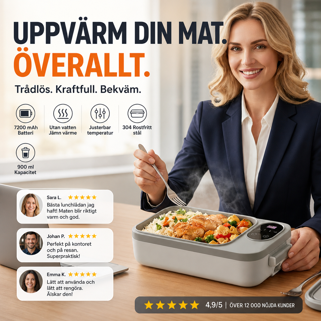 📢📢 50 % RABATT NU! 🍱⚡ Elektrisk matlåda med USB-laddning – självuppvärmande, lätt & perfekt för jobb, skola & resa 🎒