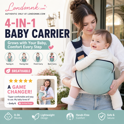 🎉 Rea 2026 – Över 30 000 sålda! 👶 4-i-1-bärsel med god ventilation – 0–36 månader, fram/bak/med barnet vänd inåt/utåt – bekväm och händer-fria för föräldrar och barn! ✨