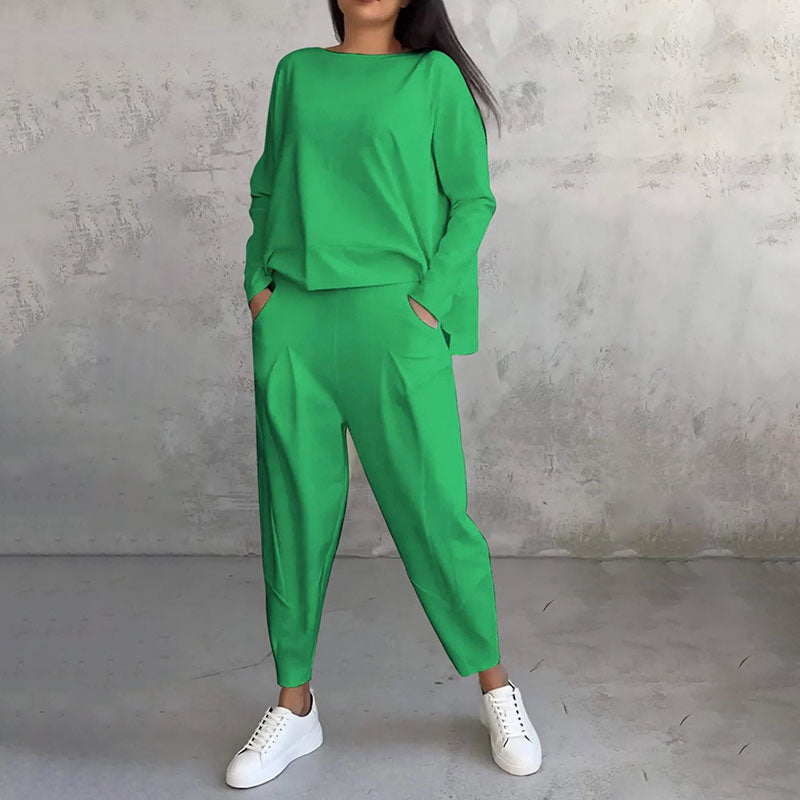 💖 Mångsidigt Vardagsset | Långärmad Top & Tights, Mjuk & Bekväm Passform 👖