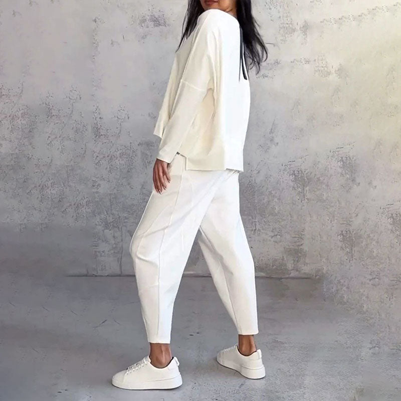 💖 Mångsidigt Vardagsset | Långärmad Top & Tights, Mjuk & Bekväm Passform 👖
