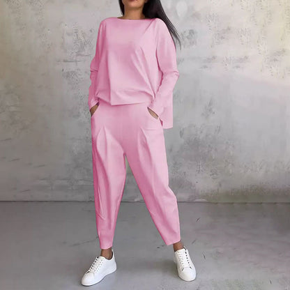 💖 Mångsidigt Vardagsset | Långärmad Top & Tights, Mjuk & Bekväm Passform 👖