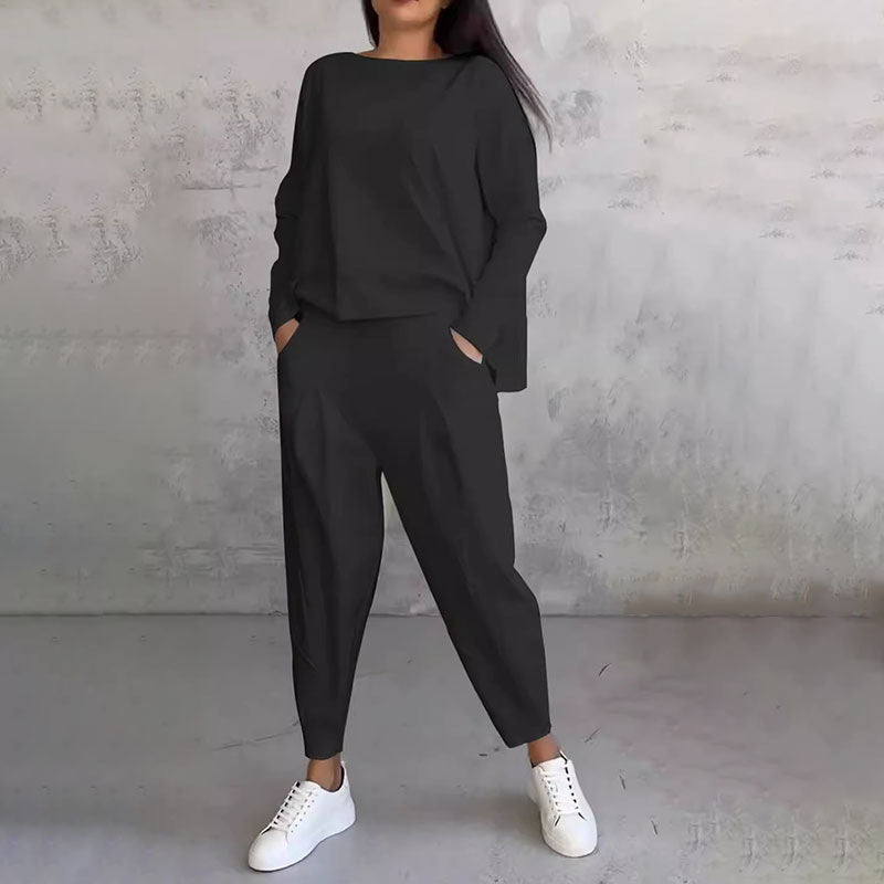 💖 Mångsidigt Vardagsset | Långärmad Top & Tights, Mjuk & Bekväm Passform 👖