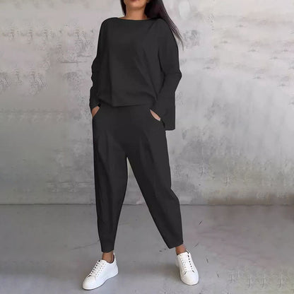 💖 Mångsidigt Vardagsset | Långärmad Top & Tights, Mjuk & Bekväm Passform 👖