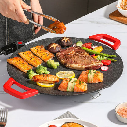 🔥 50 % RABATT! Gratis frakt! 🔥 🍳 Elektrisk stekeplate med slippbelegg ✨ Passer for innendørs og utendørs bruk ⚡ Viktige funksjoner: ✅ Ekstra stor overflate (40x25 cm) – kan grille 4 porsjoner samtidig ✅ Justerbar temperatur (80–230 °C) ✅ Enkel å rengjøre 