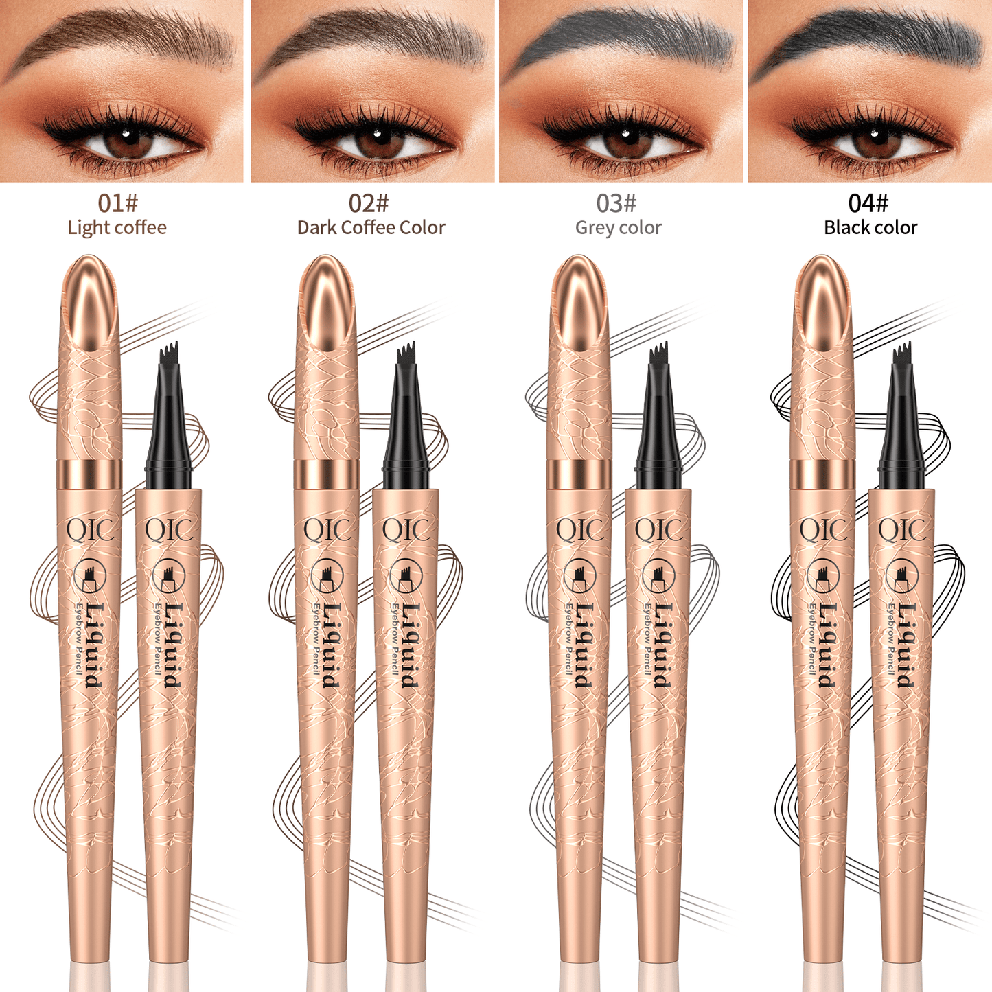 ✏️ KÖP 1, FÅ 1 GRATIS! ✨ 3D Microblading Penna – Vattentät, 4-in-1 Spets & Naturlig Ögonbrynseffekt 💄