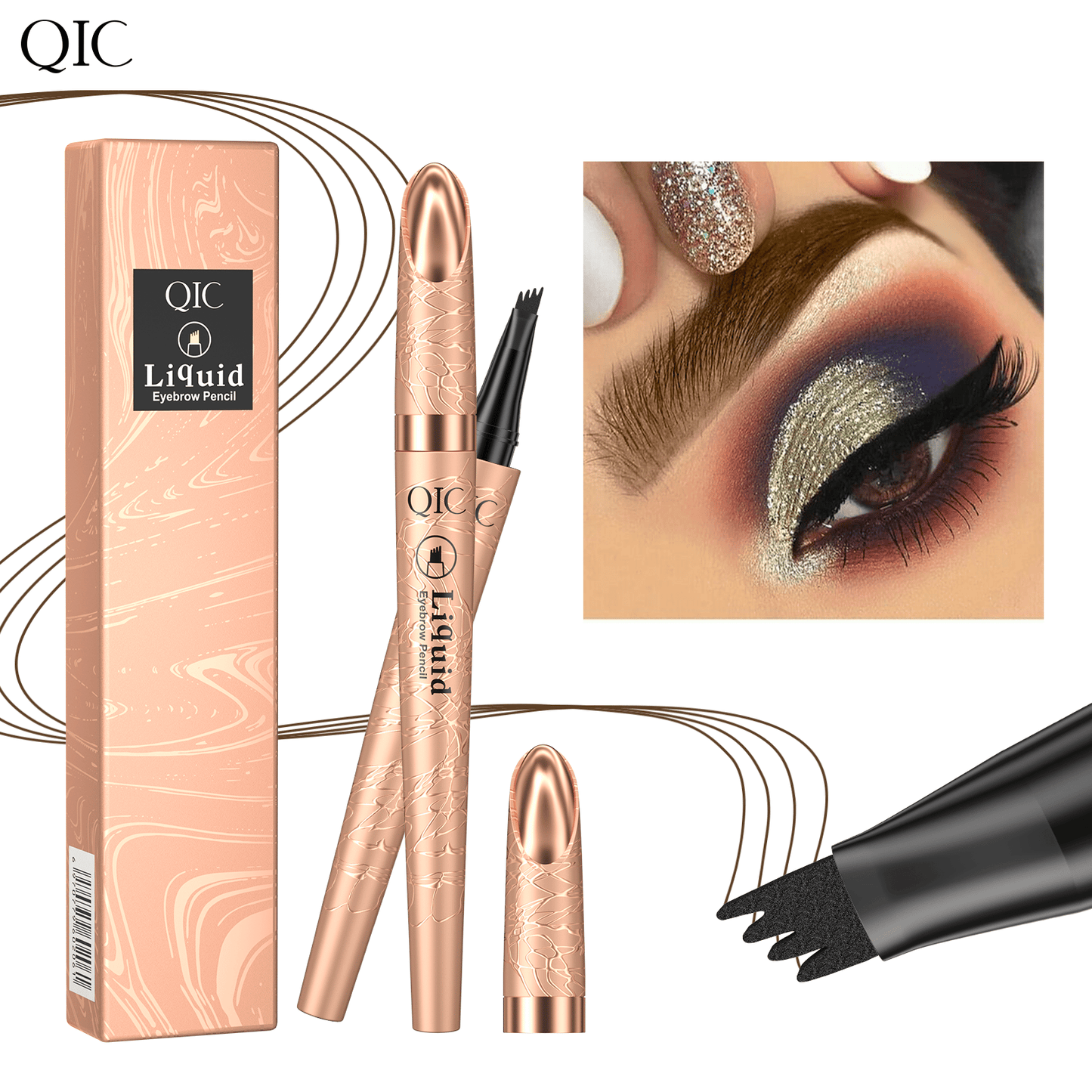 ✏️ KÖP 1, FÅ 1 GRATIS! ✨ 3D Microblading Penna – Vattentät, 4-in-1 Spets & Naturlig Ögonbrynseffekt 💄
