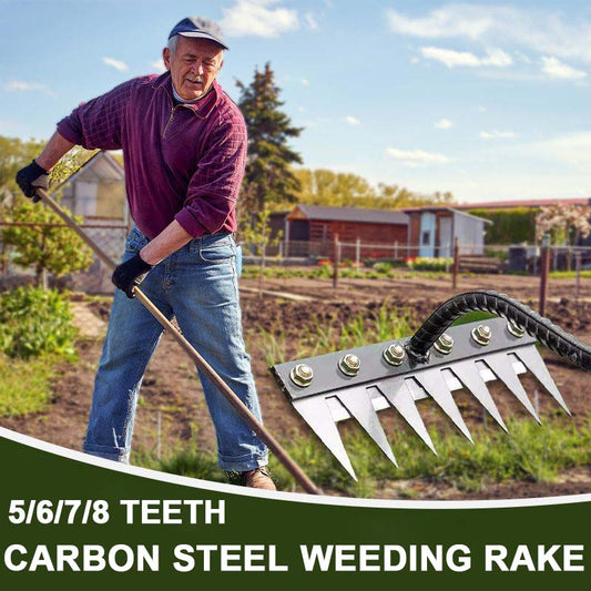 🍂🔥 TIDIGHÖSTENS BÄSTA ERBJUDANDE! 🌿 5/6/7/8-TANDS OGRÄSKRATTA I KOLSTÅL – EXTRA HÅLLBAR & EFFEKTIV