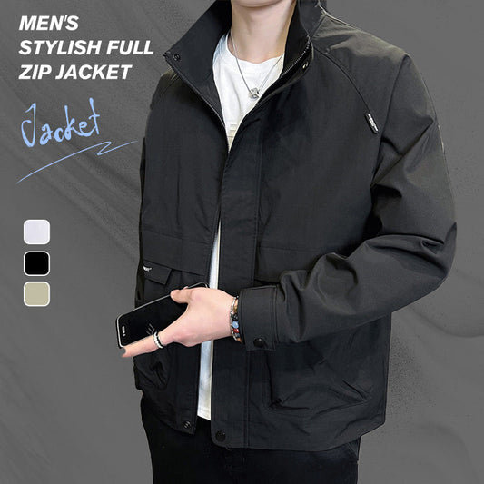 Men's Stylish Full Zip Jacket with Pockets