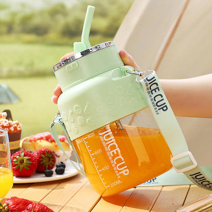 💪🍓 "Stor Kapacitet & Svensk Design! 🍹✨ 800ml Bärsmoothie-Mugg – Mixa dricka var som helst med USB-laddning + Silikonrem"