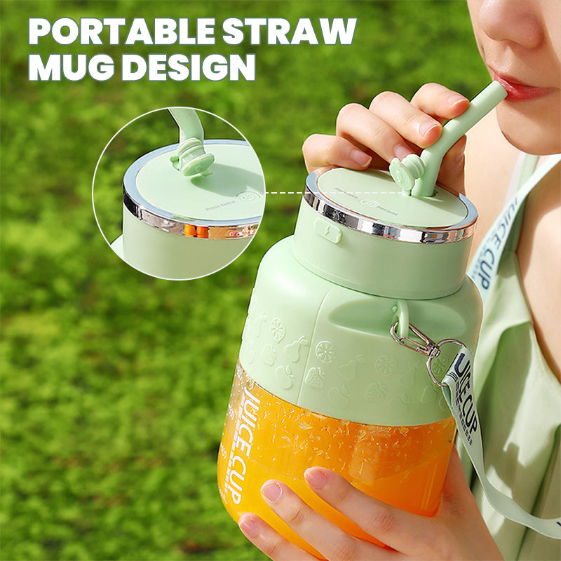 💪🍓 "Stor Kapacitet & Svensk Design! 🍹✨ 800ml Bärsmoothie-Mugg – Mixa dricka var som helst med USB-laddning + Silikonrem"