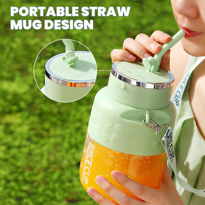 💪🍓 "Stor Kapacitet & Svensk Design! 🍹✨ 800ml Bärsmoothie-Mugg – Mixa dricka var som helst med USB-laddning + Silikonrem"