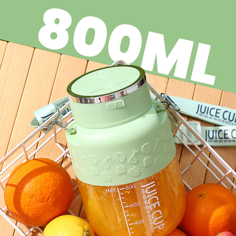 💪🍓 "Stor Kapacitet & Svensk Design! 🍹✨ 800ml Bärsmoothie-Mugg – Mixa dricka var som helst med USB-laddning + Silikonrem"