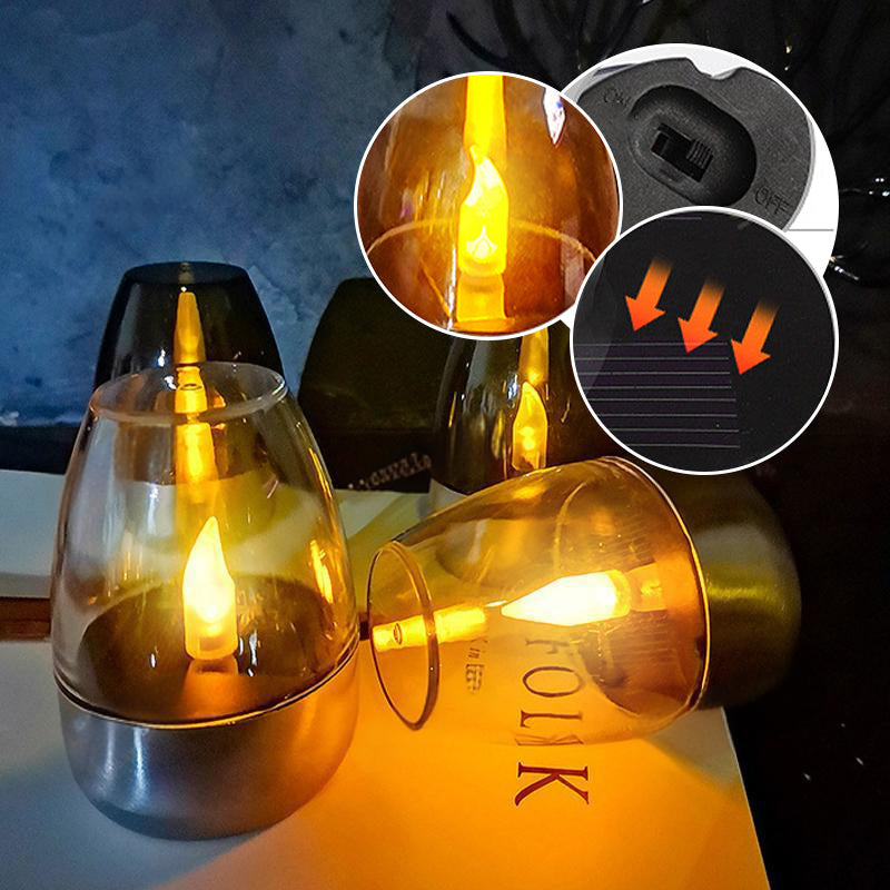 🕯️ KÖP 2 FÅ 1 GRATIS! ☀️ 6-Pack Solenergi-LED-Bordslampor – Flamlösa & Vattentäta, Auto Tänd/Släck med Skymningssensor för Trädgård & Fest 🏕️
