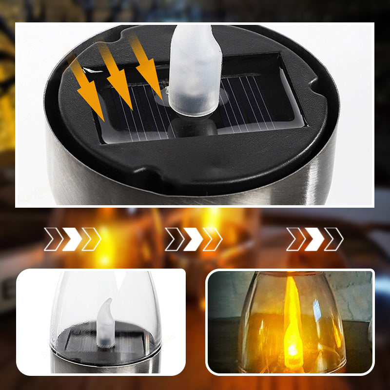 🕯️ KÖP 2 FÅ 1 GRATIS! ☀️ 6-Pack Solenergi-LED-Bordslampor – Flamlösa & Vattentäta, Auto Tänd/Släck med Skymningssensor för Trädgård & Fest 🏕️