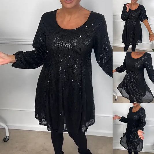 Black Sequined Dress