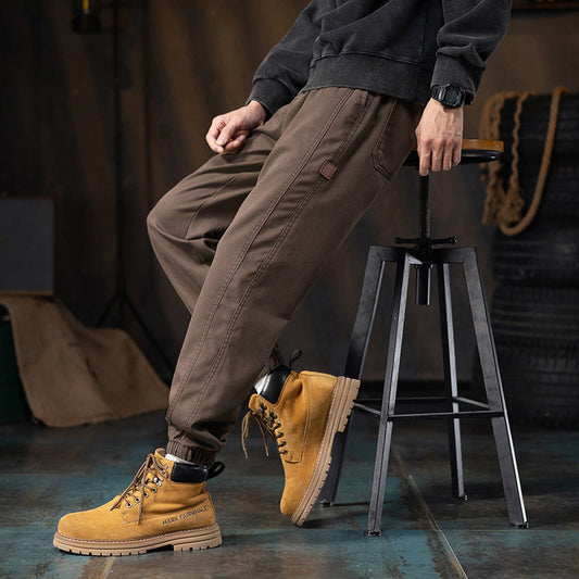 Men's Winter Casual Plush-Lined Cargo Jogger Pants