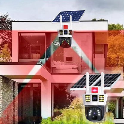 "🌞 360° Solpowerad Övervakning | 3-skärms Realtidsvisning 🌐 | 0 Elräkning 💚"