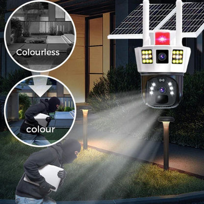"🌞 360° Solpowerad Övervakning | 3-skärms Realtidsvisning 🌐 | 0 Elräkning 💚"