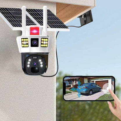 "🌞 360° Solpowerad Övervakning | 3-skärms Realtidsvisning 🌐 | 0 Elräkning 💚"