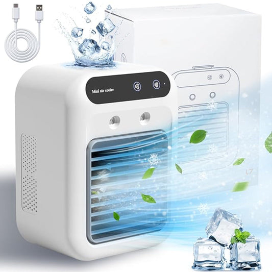 ❄️🌿 3-i-1 luftrenare och kylare - frisk luft året runt! Mini luftrenare + luftkylare + luftfuktare - perfekt för hemmet och kontoret!