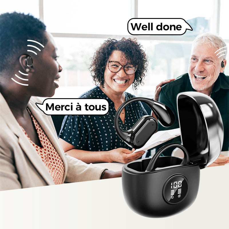🎁 Den beste gaven noensinne – Trådløse AI-oversettelseshodetelefoner med OWS og Bluetooth 5.4 (kompatibel med iOS og Android) 🎁