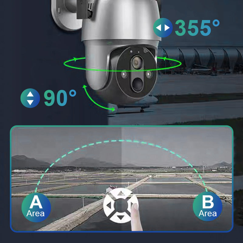✈️50 % rabatt📦Solar 360-graders övervakningskamera Fullfärg Night Vision